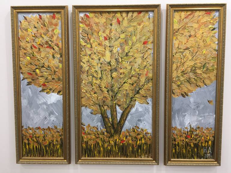 Golden tree Painting by Natalya Aksenova Saatchi Art