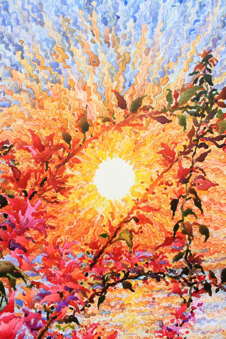 Original Impressionism Floral Painting by Tanbelia Art