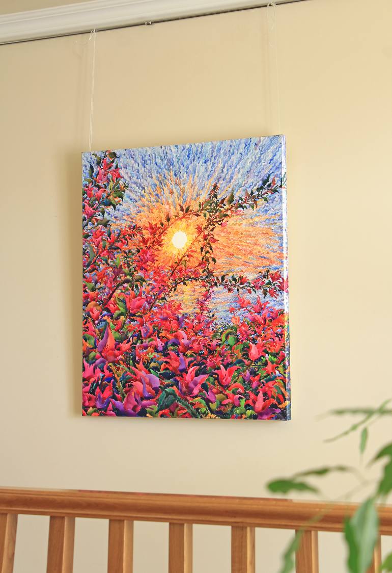 Original Impressionism Floral Painting by Tanbelia Art