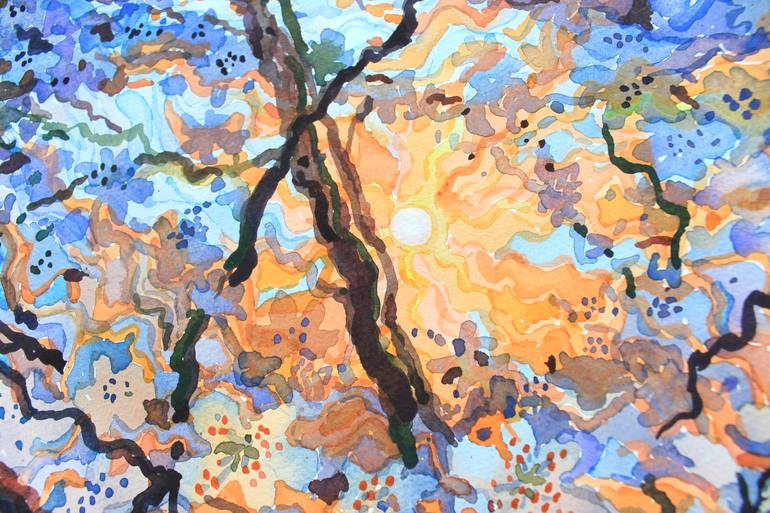 Original Expressionism Floral Painting by Tanbelia Art