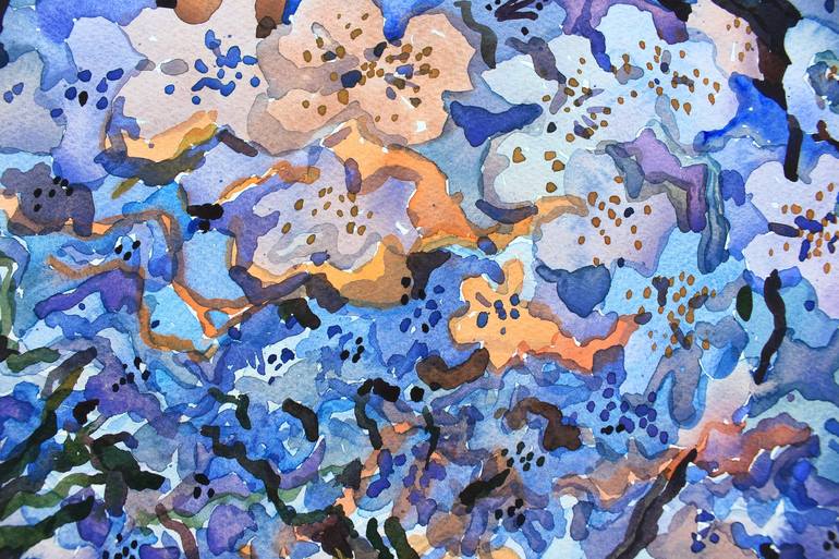 Original Expressionism Floral Painting by Tanbelia Art