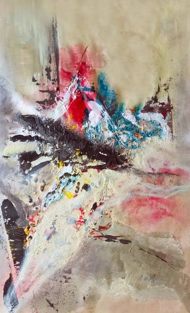 Original Abstract Expressionism Abstract Mixed Media by Iryna Calinicenco