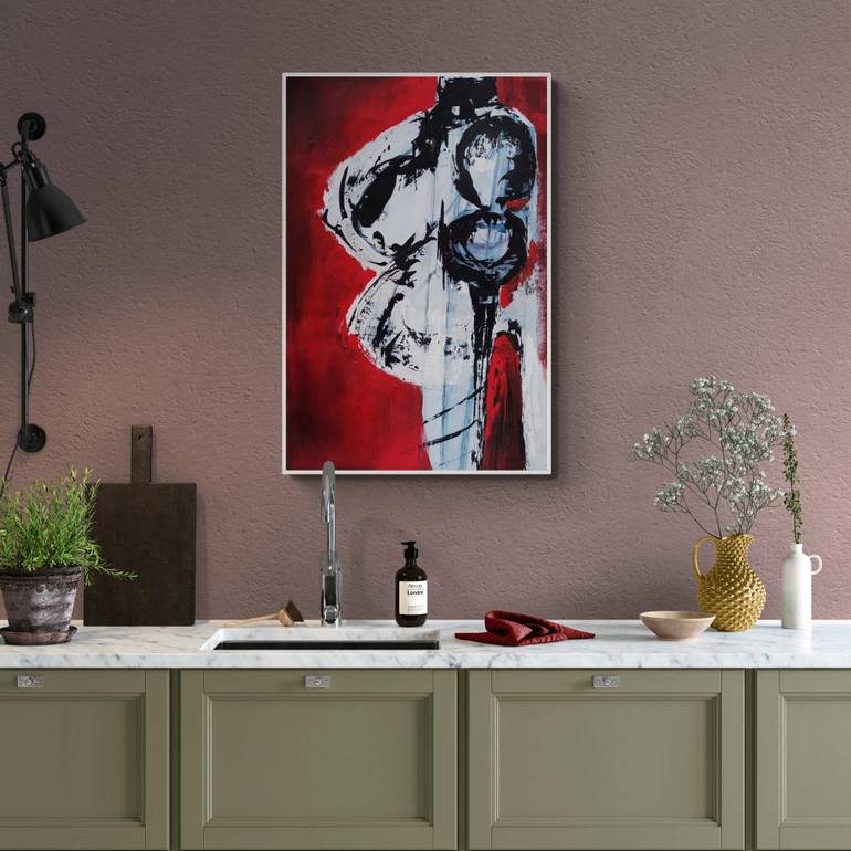 Original Abstract Expressionism Abstract Mixed Media by Iryna Calinicenco