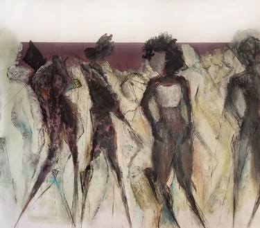 Print of Abstract Expressionism People Mixed Media by Iryna Calinicenco