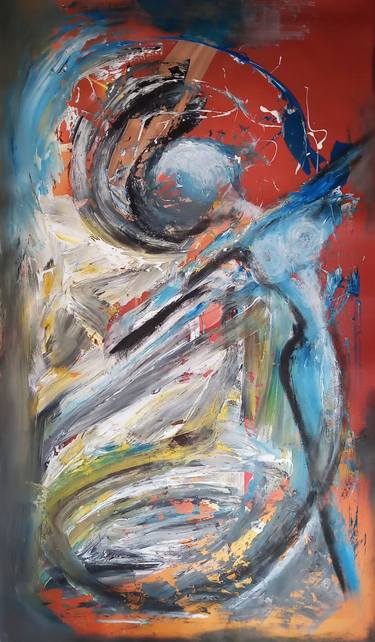 Original Abstract Expressionism Body Mixed Media by Iryna Calinicenco