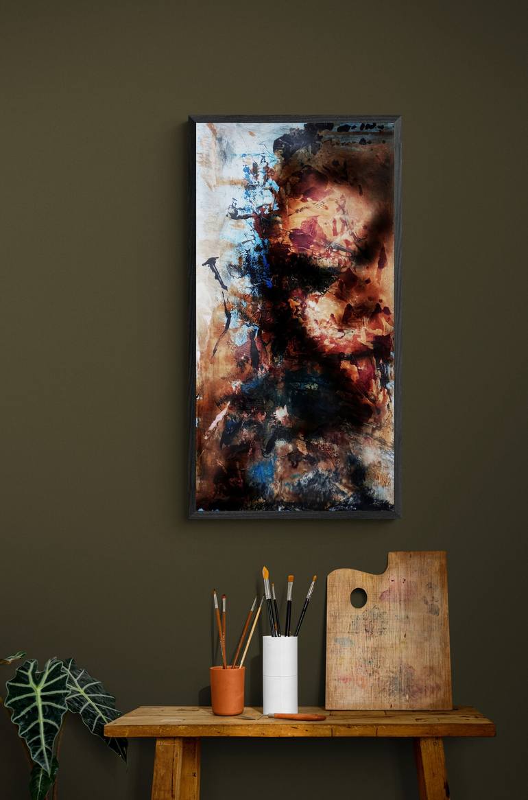 Original Abstract Expressionism Portrait Mixed Media by Iryna Calinicenco