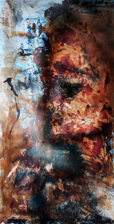 Original Abstract Expressionism Portrait Mixed Media by Iryna Calinicenco