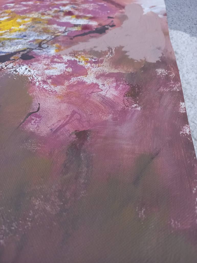 Original Abstract Expressionism Botanic Mixed Media by Iryna Calinicenco