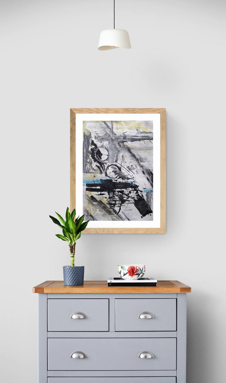 Original Minimalism Abstract Mixed Media by Iryna Calinicenco