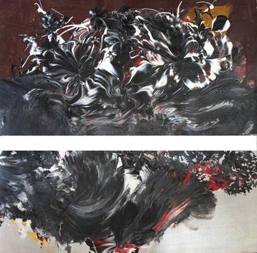 Original Folk Abstract Paintings by Iryna Calinicenco