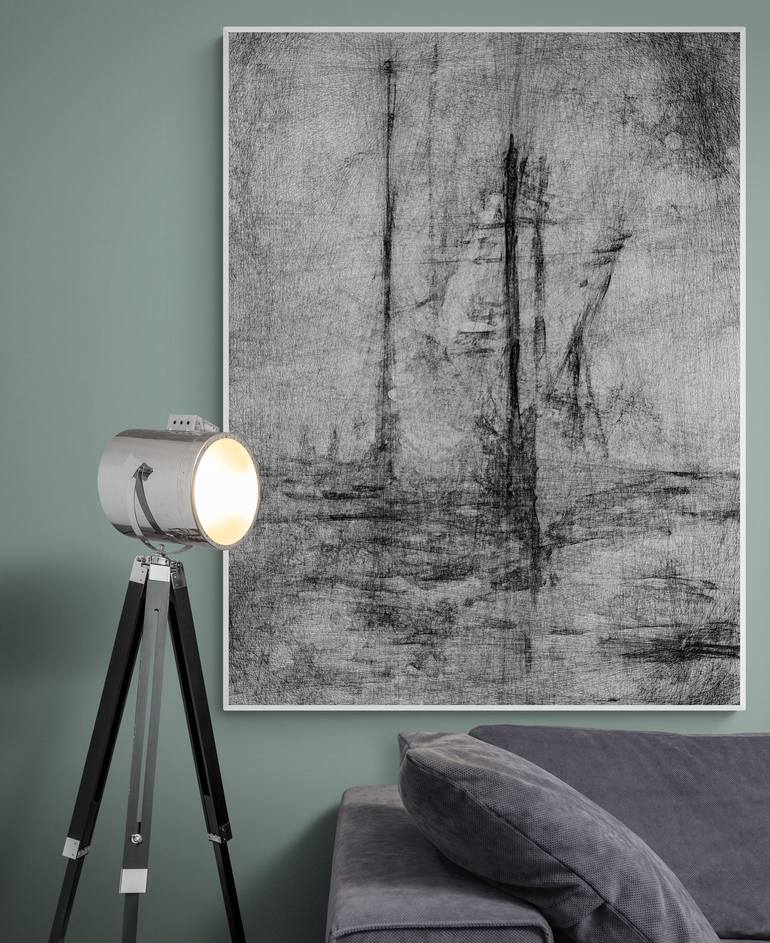 Original Abstract Boat Digital by Iryna Calinicenco