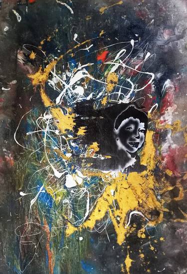 Print of Abstract Portrait Mixed Media by Iryna Calinicenco