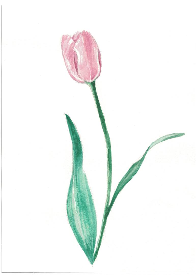 Delicate tulip Painting by Julia Nykolyna | Saatchi Art