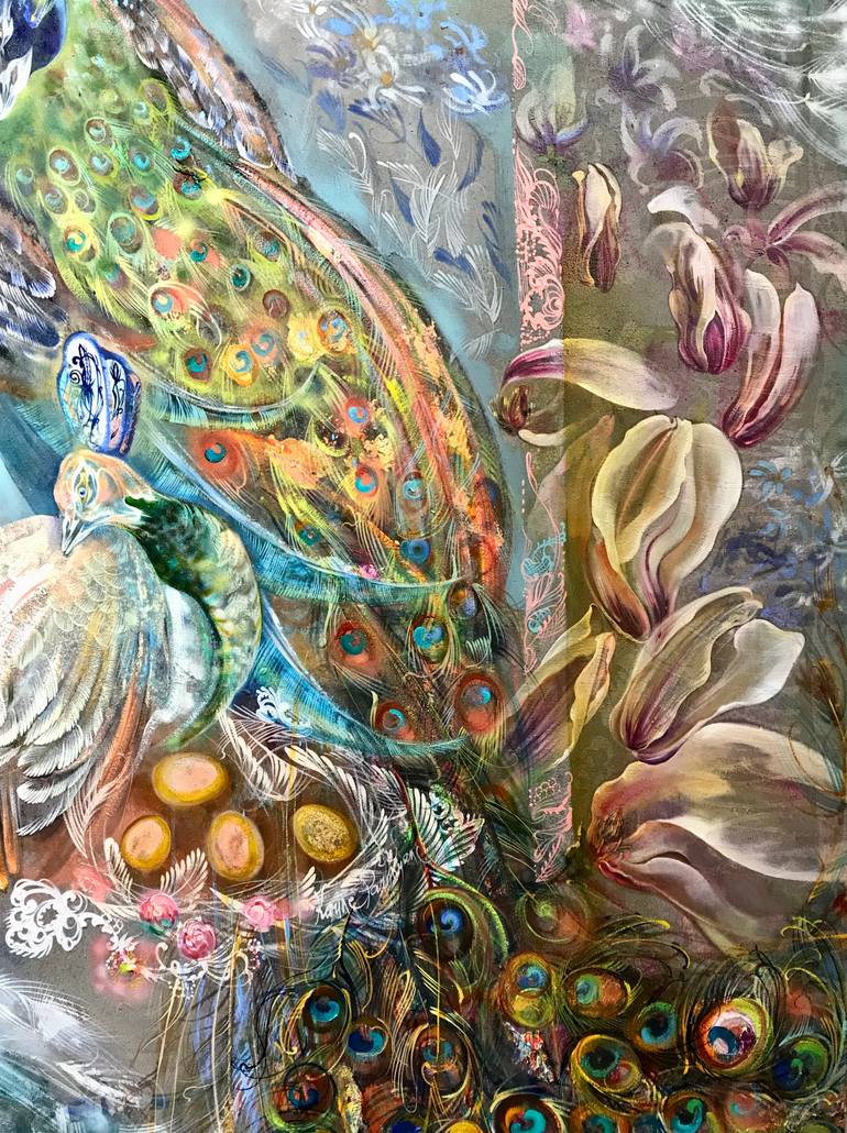 Original Art Nouveau Animal Painting by Karine Paronyanc