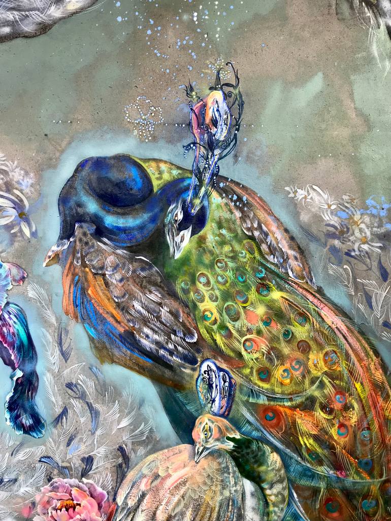 Original Art Nouveau Animal Painting by Karine Paronyanc