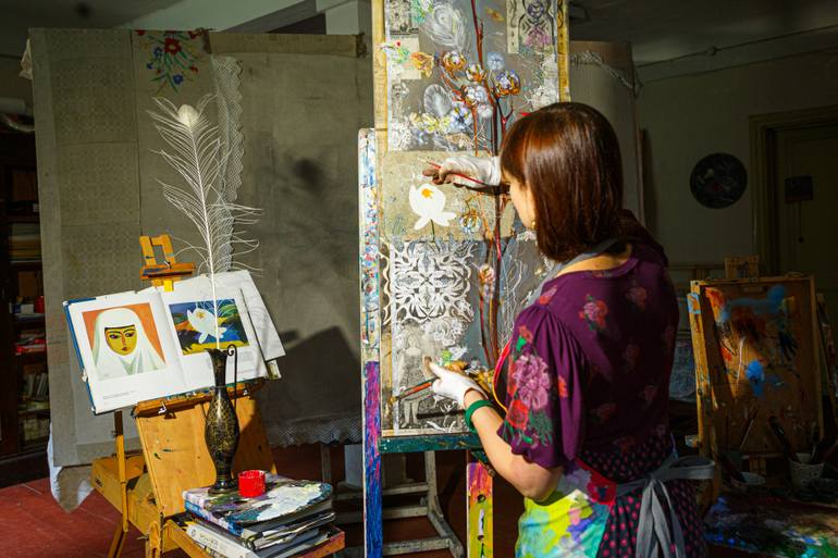 Original Conceptual Botanic Painting by Karine Paronyanc