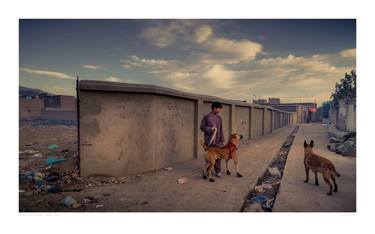 Boy With Fighting Dog, Kabul - Limited Edition of 3 thumb