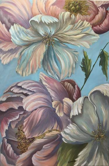 Original Figurative Floral Paintings by Yuliya Gransart