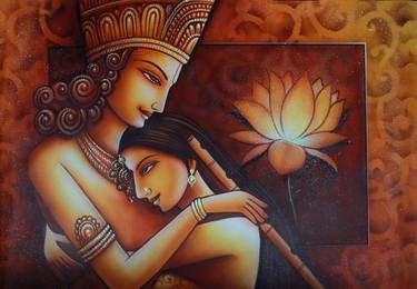 The Indian Beautiful Woman Painting by Suncity Decor