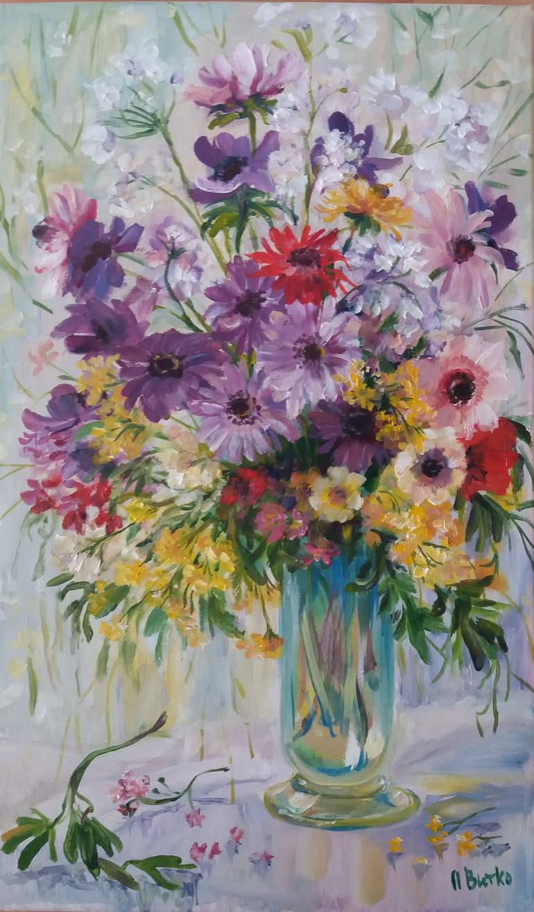 Flowers from my Eden Painting by Lilia Vitko | Saatchi Art