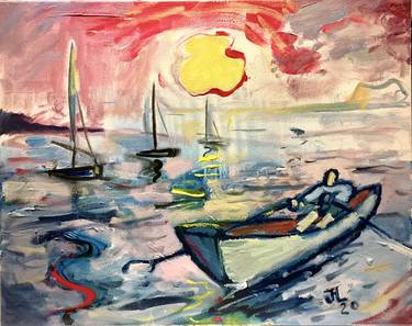 Original Expressionism Boat Paintings by John Anthony Lawrence