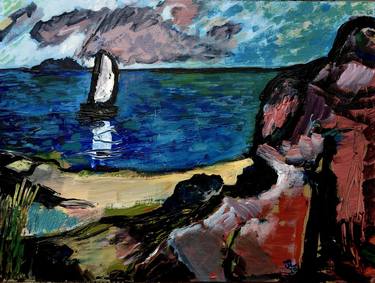 Original Modern Boat Paintings by John Anthony Lawrence