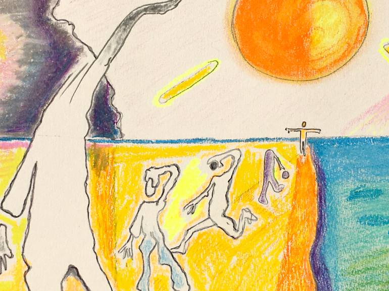 Original Conceptual People Drawing by John Anthony Lawrence