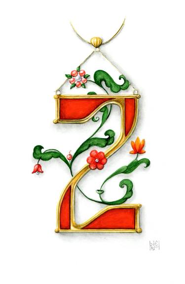 Initial letter Z pendant design concept thumb