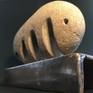 Bison Lithodactilus: sculpture made of stone and steel