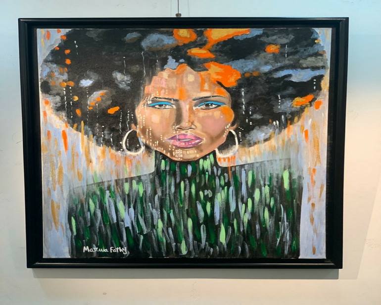 Original Abstract People Painting by Marwa Fathy