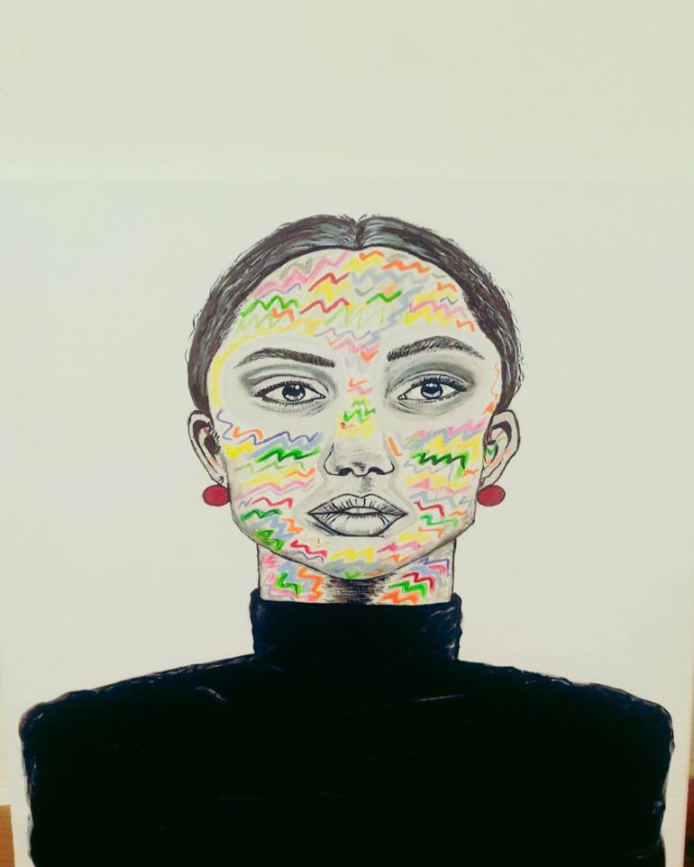 Print of Abstract Portrait Paintings by Marwa Fathy
