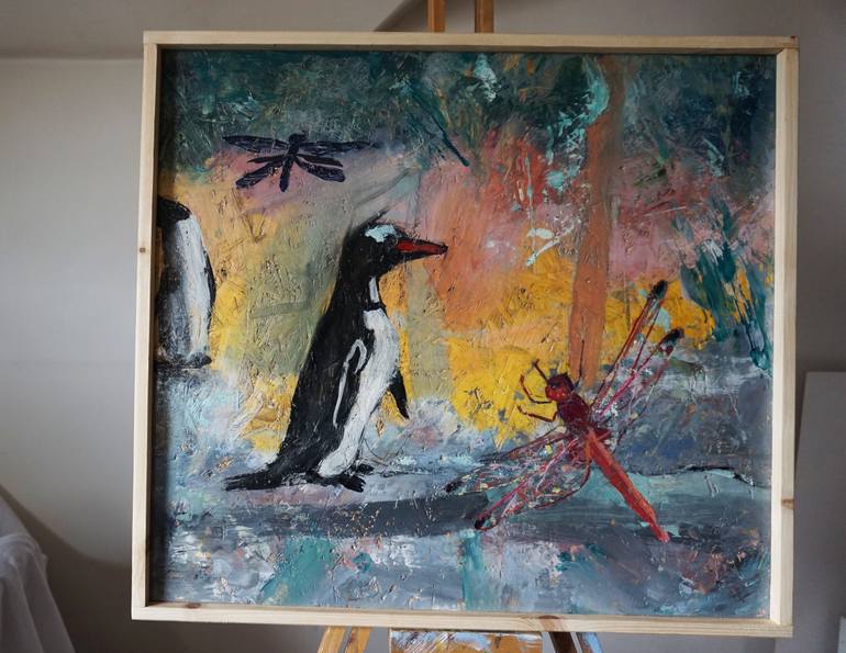 Original Expressionism Animal Painting by Dora Stork