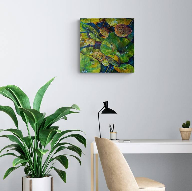 Original Abstract Botanic Painting by Dora Stork