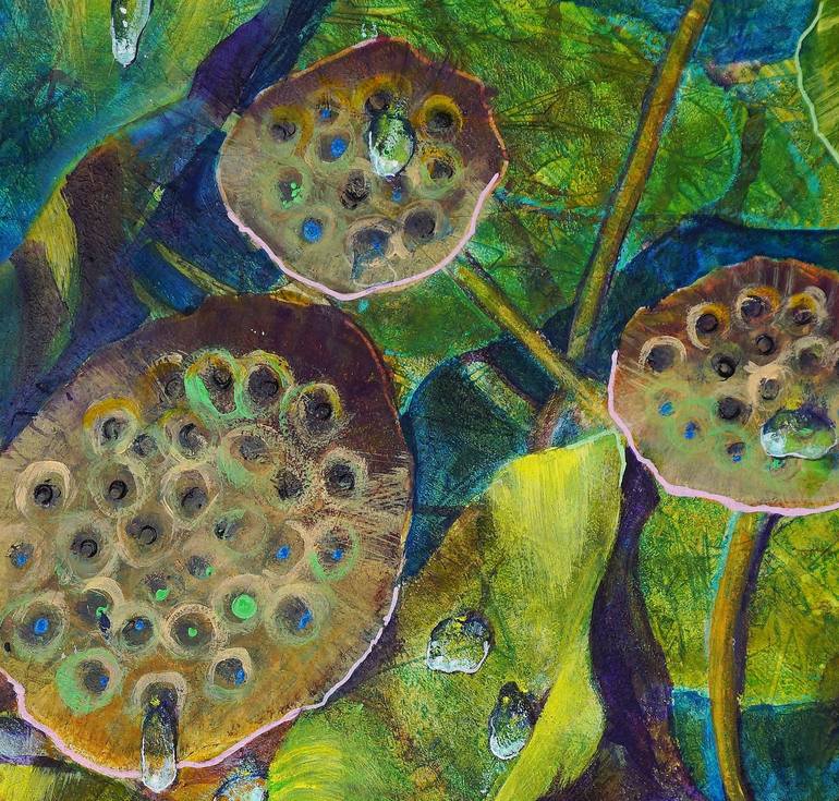 Original Abstract Botanic Painting by Dora Stork