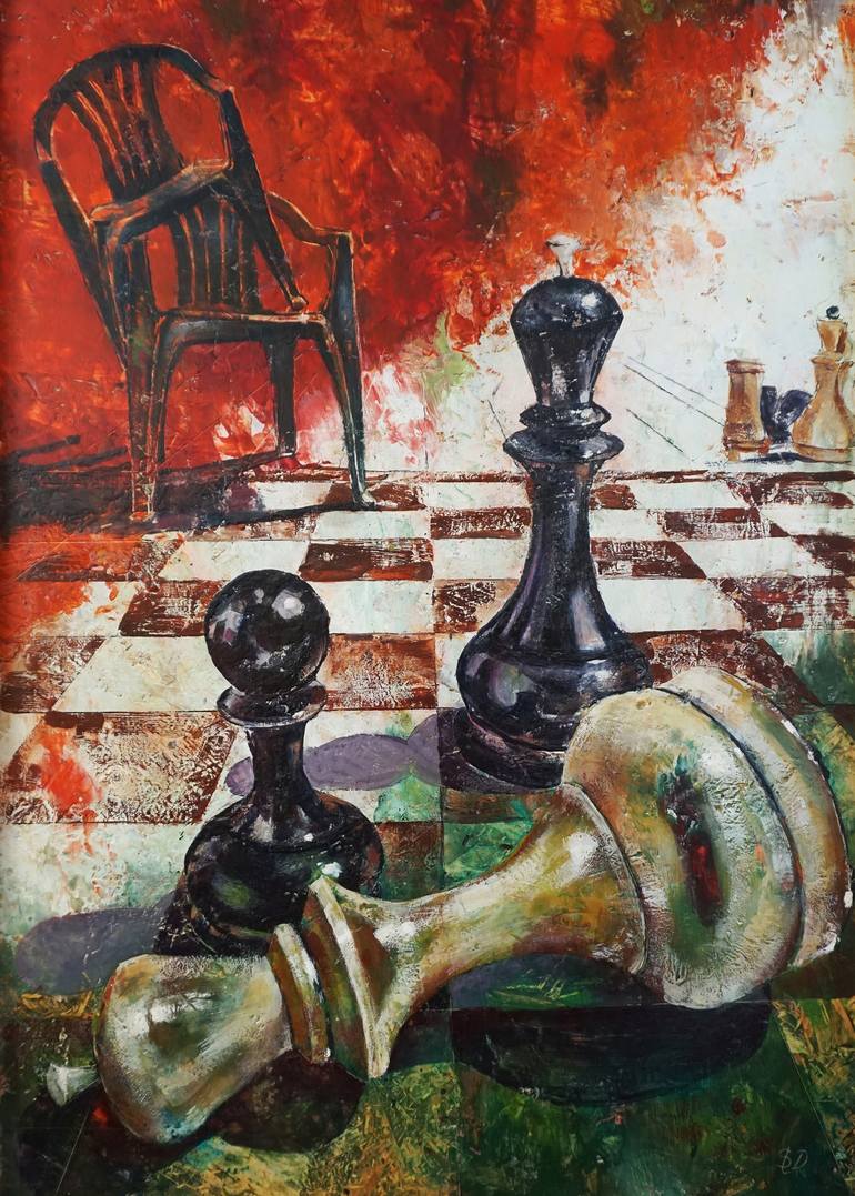 Chess Game Painting Still Life Art Canvas and Paper Prints 