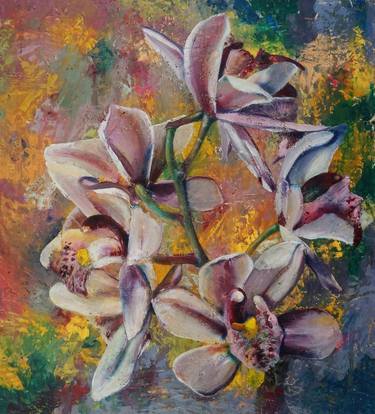 Original Abstract Expressionism Botanic Paintings by Dora Stork