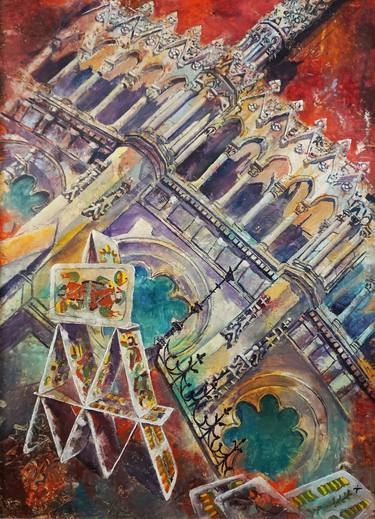 Original Abstract Architecture Paintings by Dora Stork