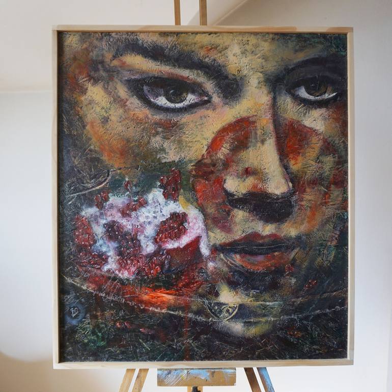 Original Abstract Expressionism Portrait Painting by Dora Stork