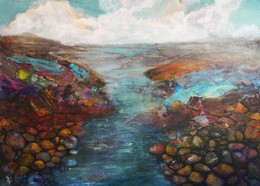 Original Abstract Landscape Paintings by Dora Stork