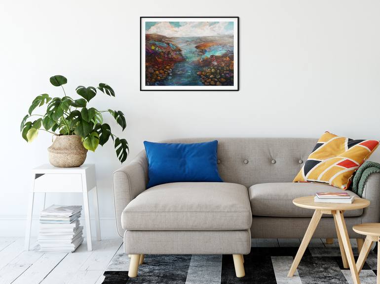 Original Abstract Landscape Painting by Dora Stork