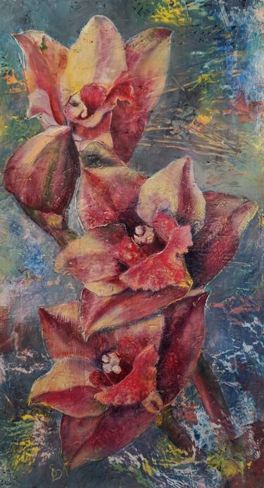 Original Realism Floral Paintings by Dora Stork