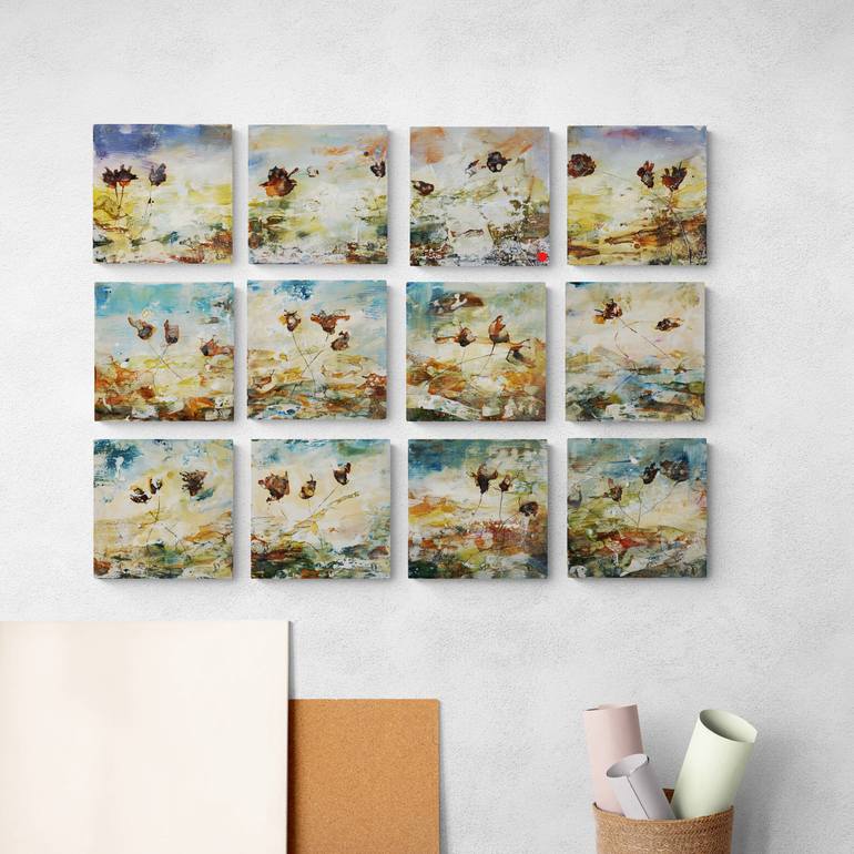 Original Abstract Landscape Painting by Dora Stork