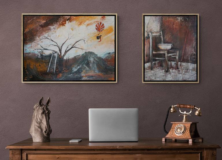 Original Conceptual Still Life Painting by Dora Stork