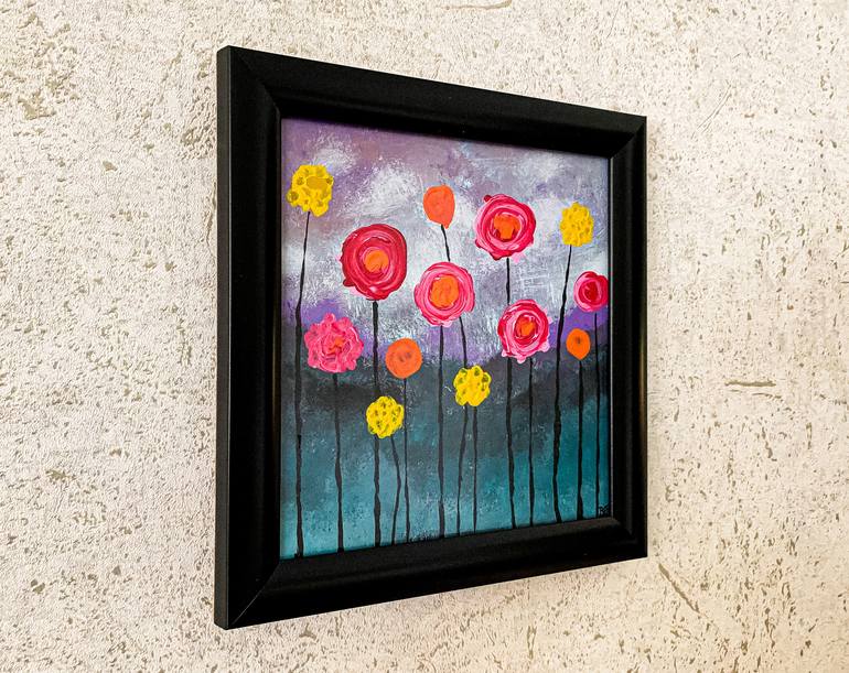 Original Abstract Floral Painting by BOOLE Art