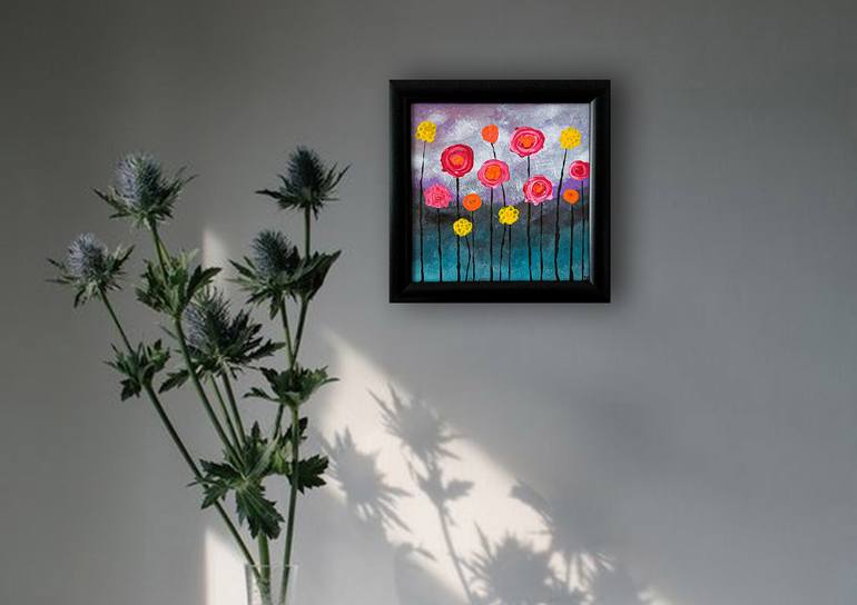 Original Abstract Floral Painting by BOOLE Art