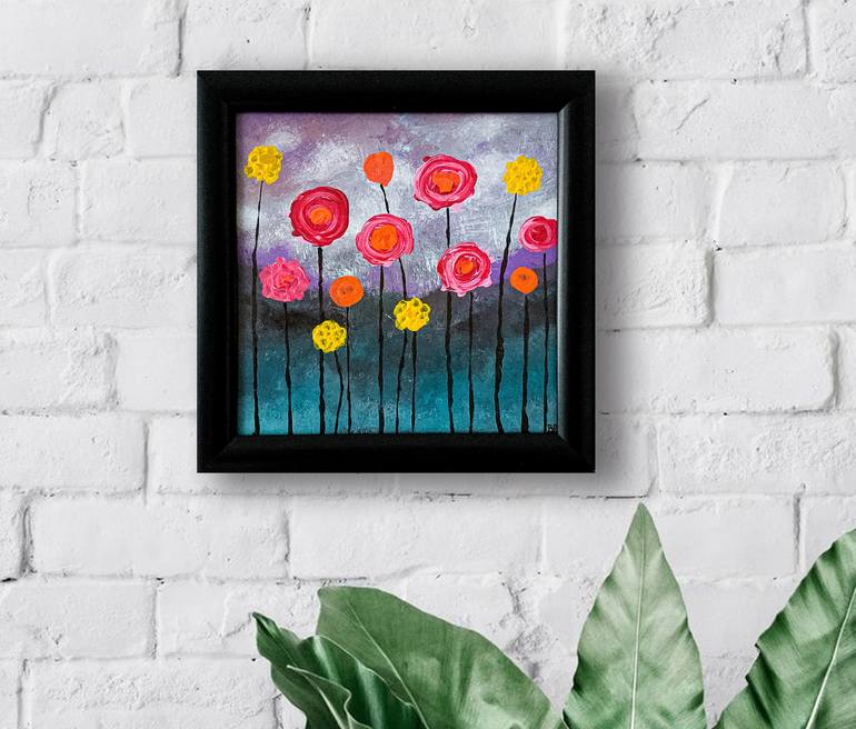 Original Abstract Floral Painting by BOOLE Art