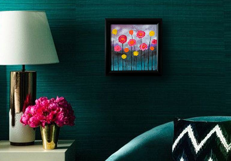 Original Abstract Floral Painting by BOOLE Art