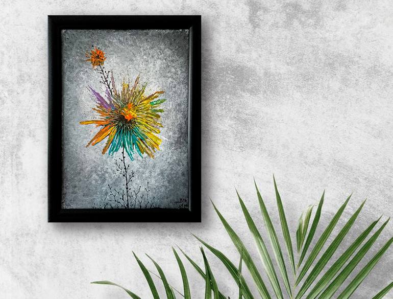 Original Abstract Floral Painting by BOOLE Art