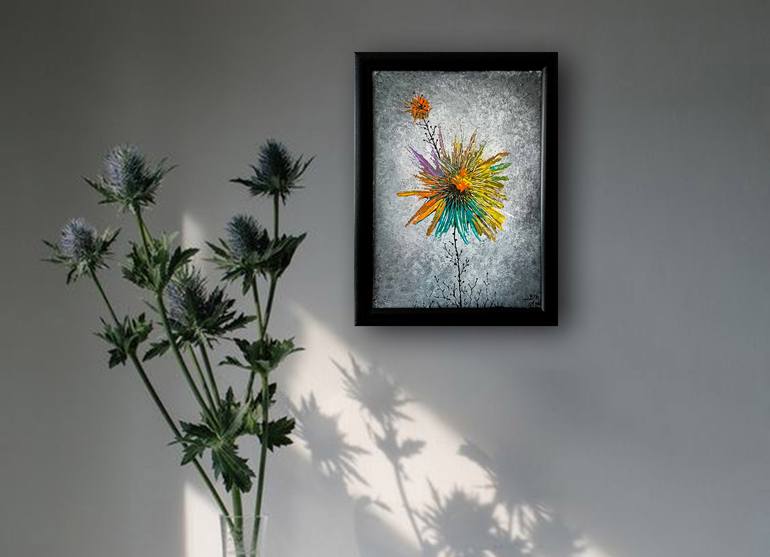 Original Abstract Floral Painting by BOOLE Art