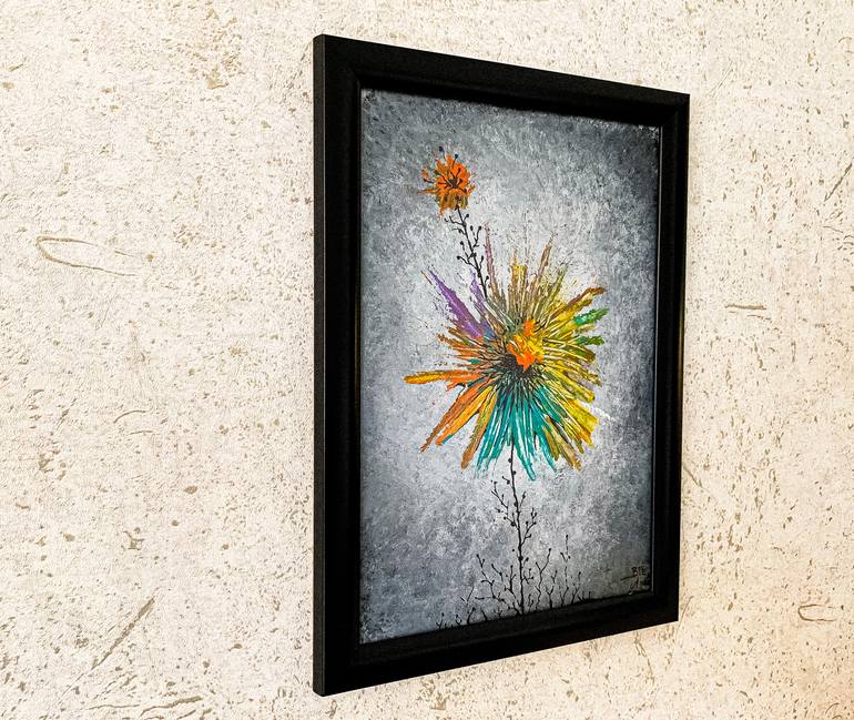 Original Abstract Floral Painting by BOOLE Art